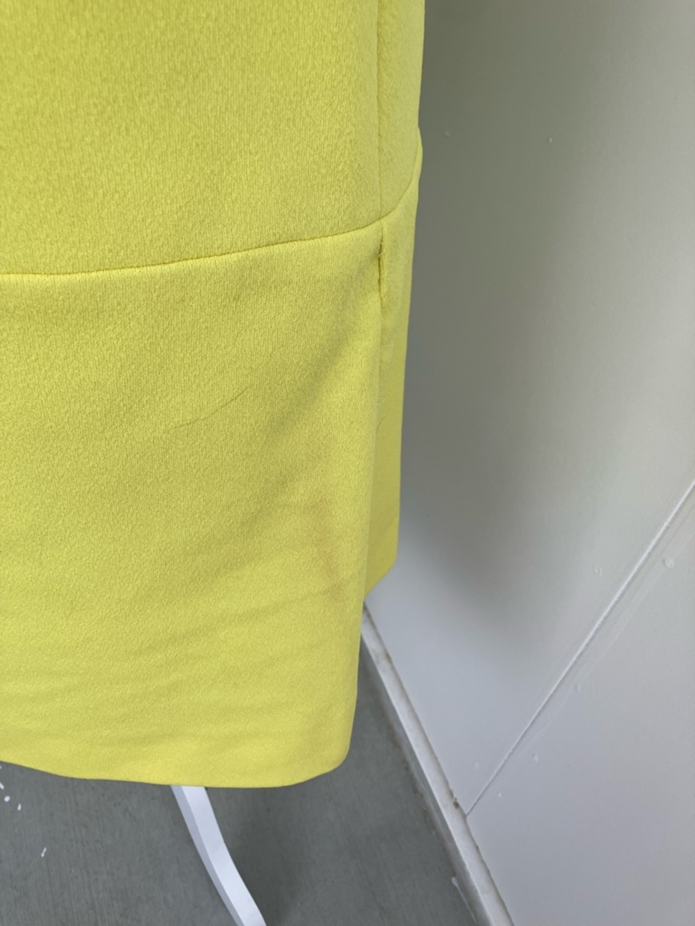 Vintage 60s Mod Bright Yellow White Stripe Knee Length Boxy Sleeveless Dress - Picture 6 of 14